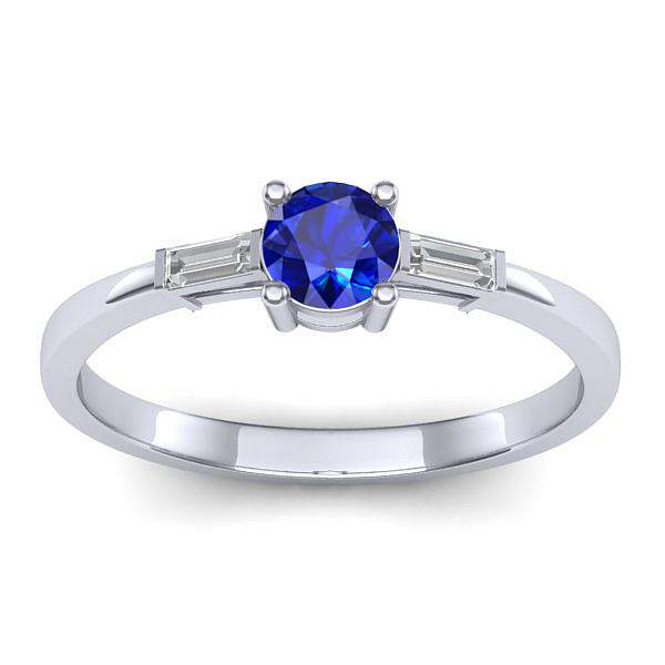 Inel logodna cu safir rotund