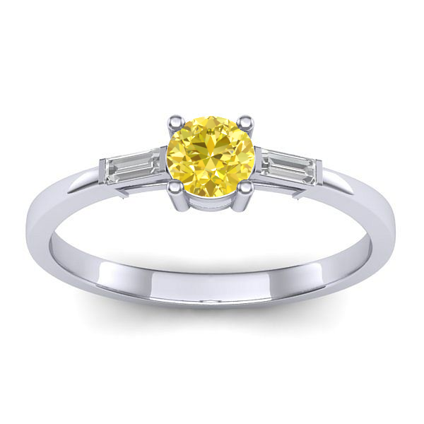 Inel de logodna cu safir galben rotund