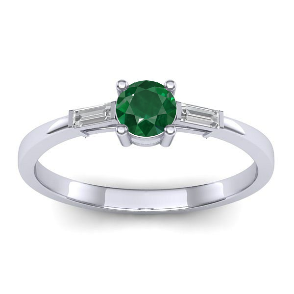 Inel de logodna cu smarald rotund