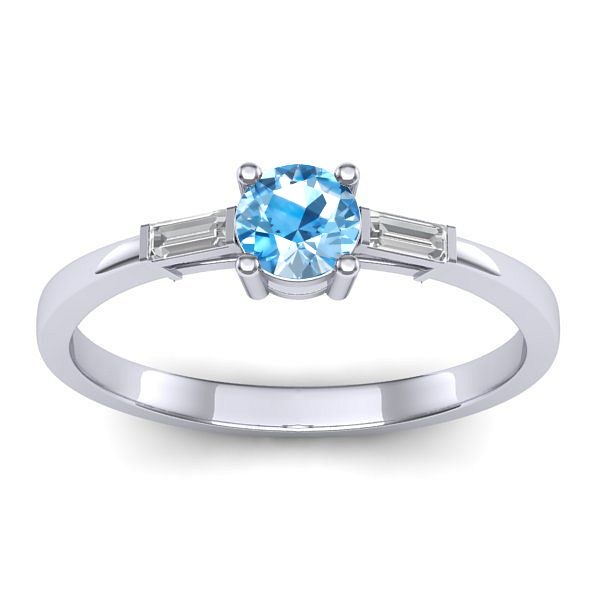 Inel logodna cu topaz blue rotund
