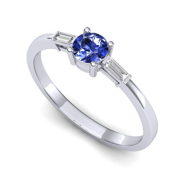 Inel de logodna din aur alb cu tanzanit