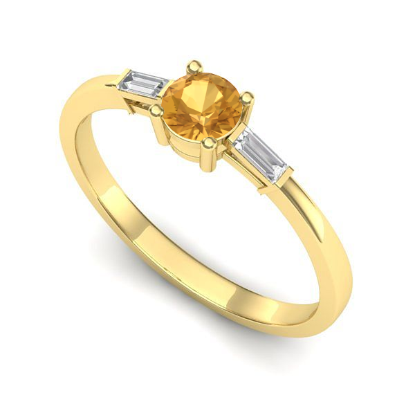 Inel din aur galben cu citrin