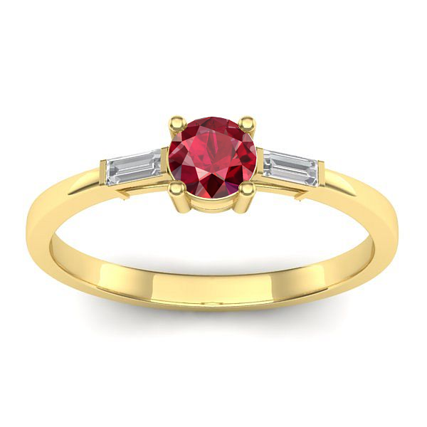 Inel logodna cu rubin rotund