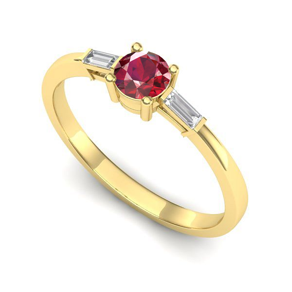 Inel de logodna din aur galben cu rubin