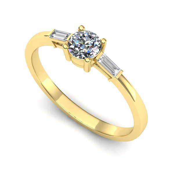 Inel logodna din aur galben cu safir alb