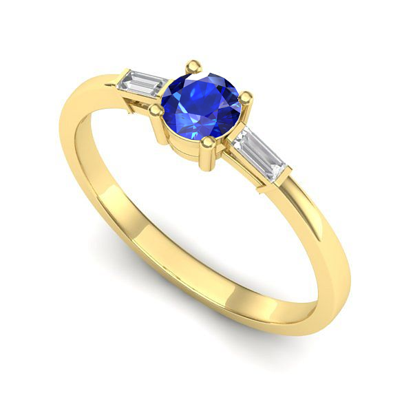 Inel din aur galben cu safir