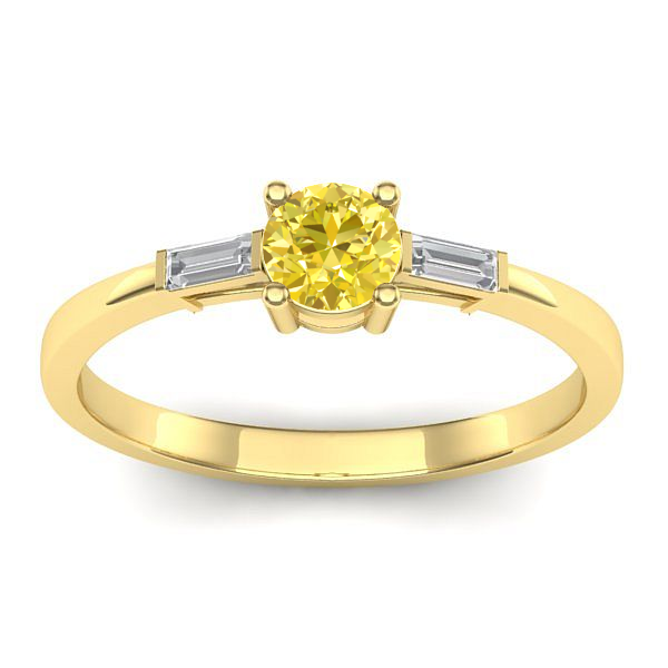 Inel logodna cu safir galben rotund