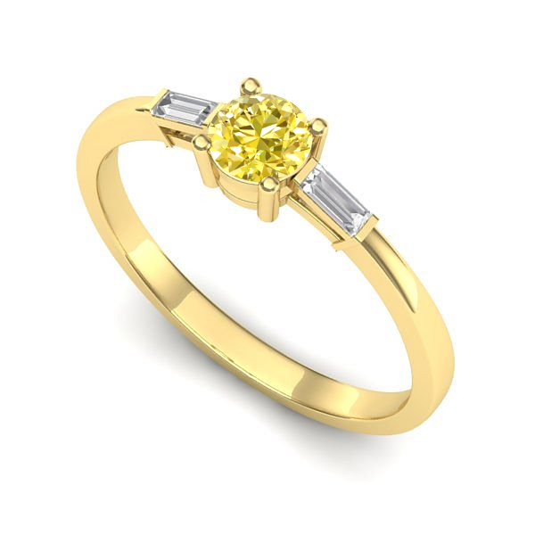 Inel din aur galben cu safir galben