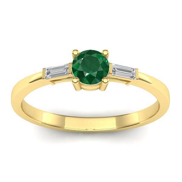 Inel cu smarald rotund