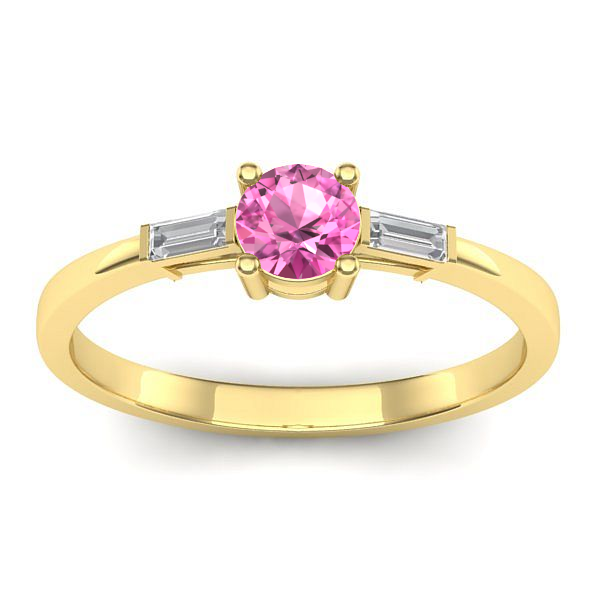 Inel de logodna cu safir roz rotund