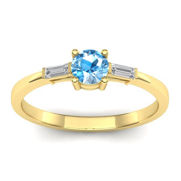 Inel de logodna cu topaz blue rotund