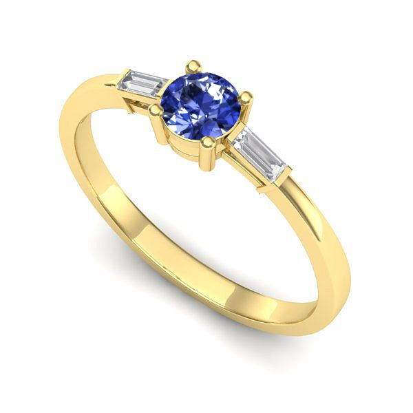 Inel din aur galben cu tanzanit