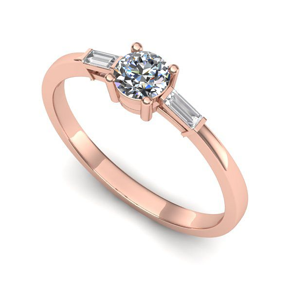 Inel logodna din aur roz cu diamant