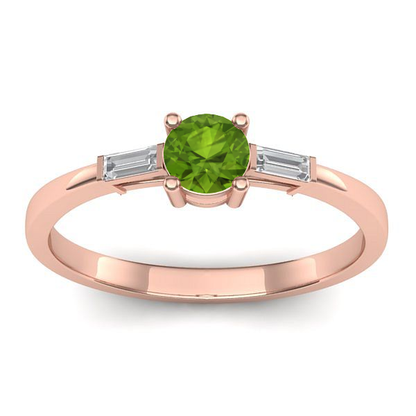 Inel de logodna cu peridot rotund