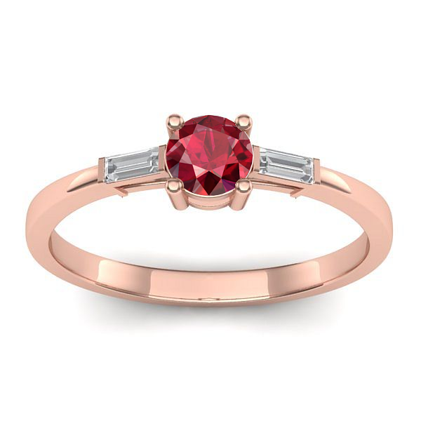 Inel cu rubin rotund