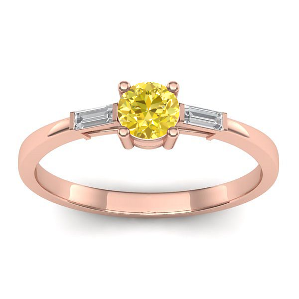 Inel logodna cu safir galben rotund