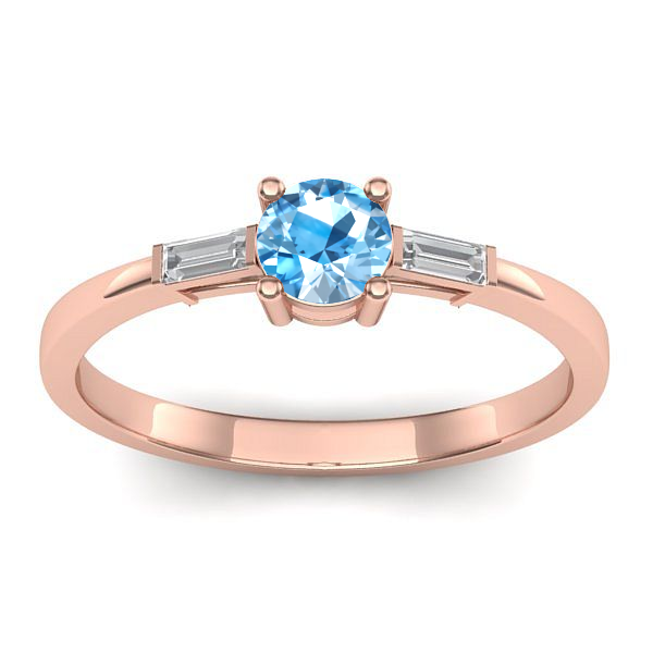 Inel cu topaz blue rotund