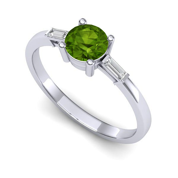 Inel din aur alb cu peridot