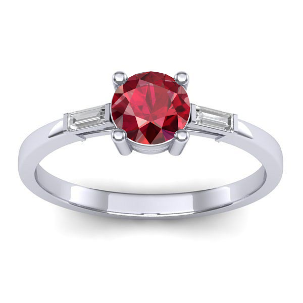 Inel logodna cu rubin rotund
