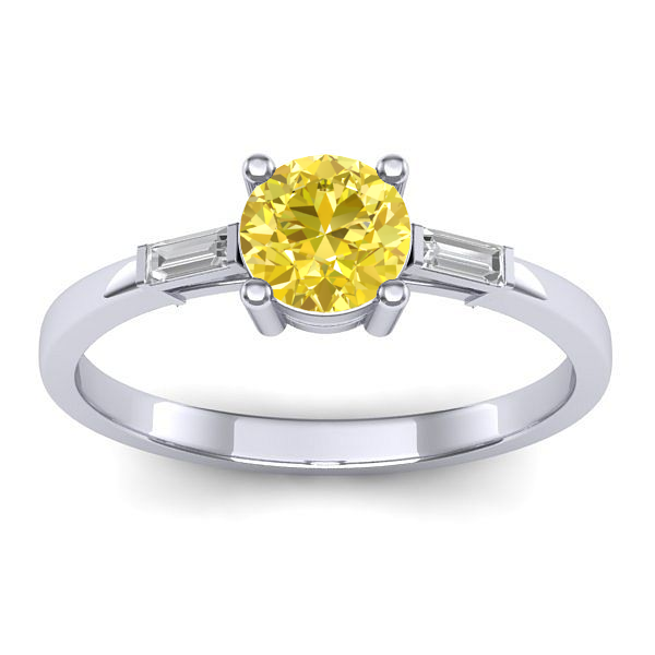 Inel de logodna cu safir galben rotund