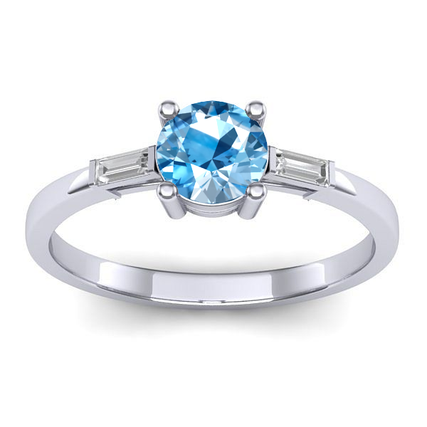 Inel cu topaz blue rotund