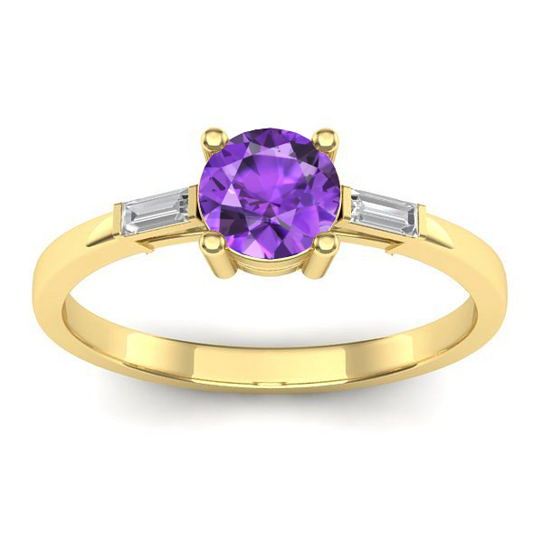 Inel de logodna cu ametist rotund