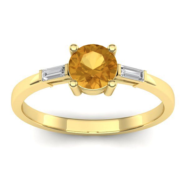 Inel logodna cu citrin rotund