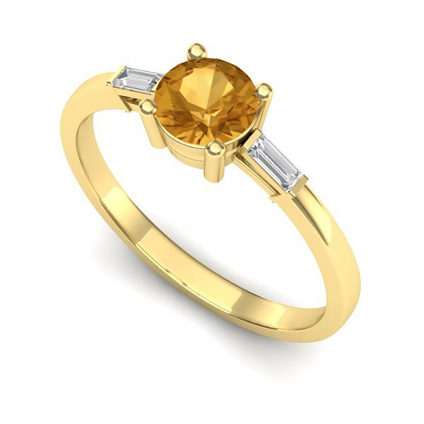Inel de logodna din aur galben cu citrin