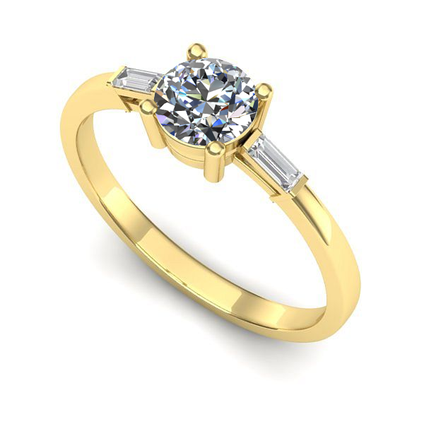 Inel logodna din aur galben cu diamant