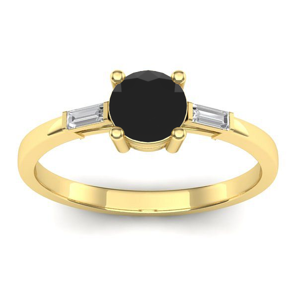 Inel logodna cu diamant negru rotund