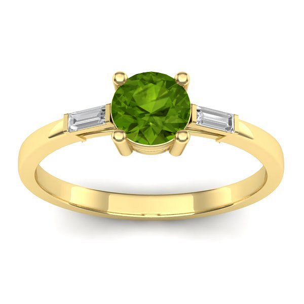 Inel logodna cu peridot rotund