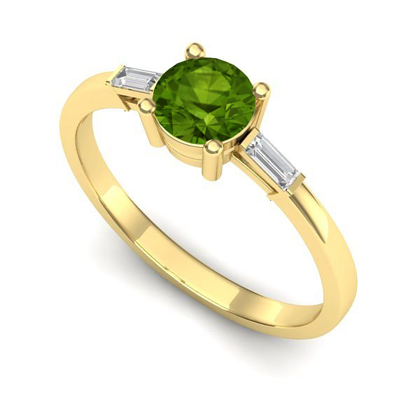 Inel logodna din aur galben cu peridot