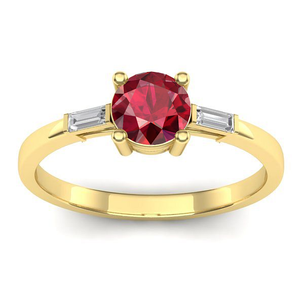 Inel logodna cu rubin rotund