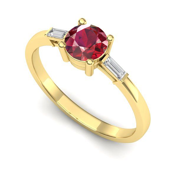 Inel de logodna din aur galben cu rubin