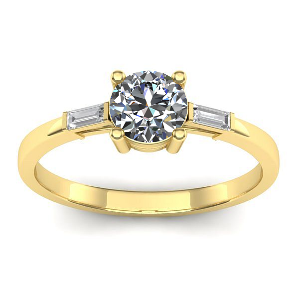 Inel de logodna cu safir alb rotund