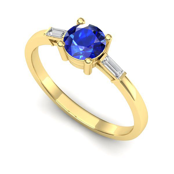 Inel de logodna din aur galben cu safir