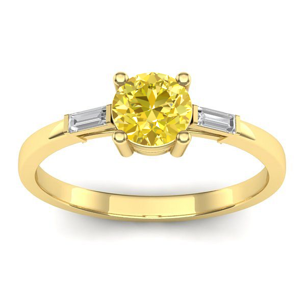 Inel logodna cu safir galben rotund