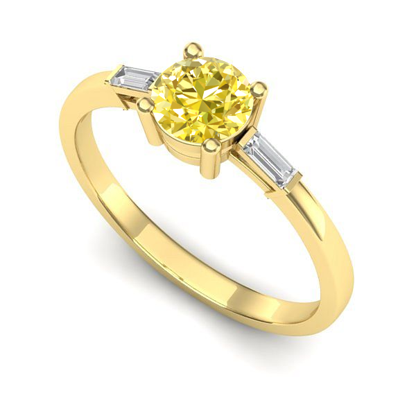 Inel de logodna din aur galben cu safir galben