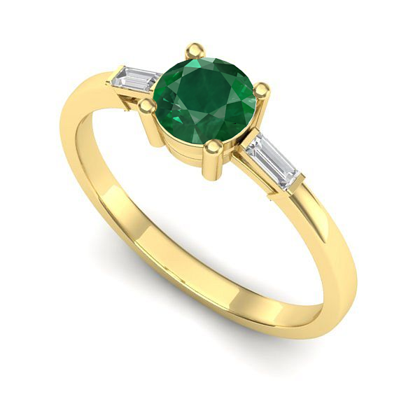 Inel din aur galben cu smarald