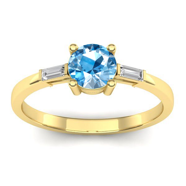 Inel de logodna cu topaz blue rotund