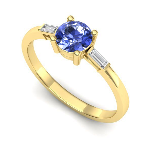 Inel din aur galben cu tanzanit