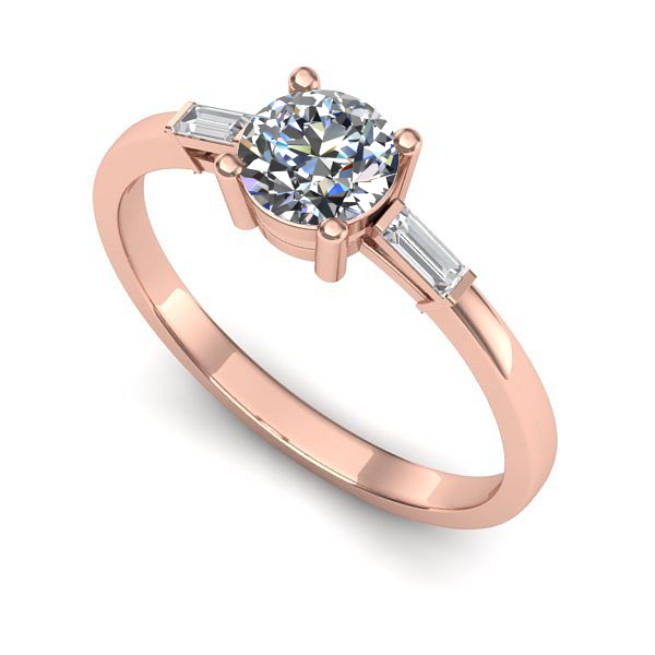 Inel din aur roz cu diamant