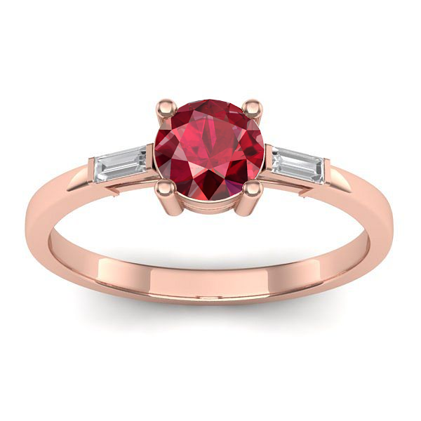Inel logodna cu rubin rotund