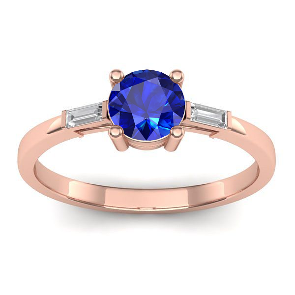 Inel logodna cu safir rotund