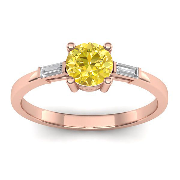 Inel logodna cu safir galben rotund