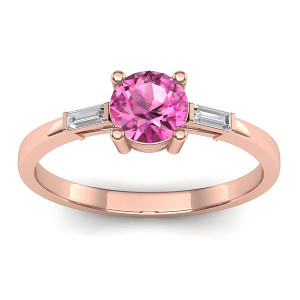 Inel cu safir roz rotund