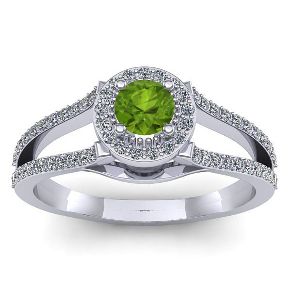 Inel logodna cu peridot rotund