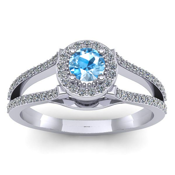 Inel cu topaz blue rotund
