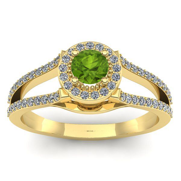 Inel de logodna cu peridot rotund