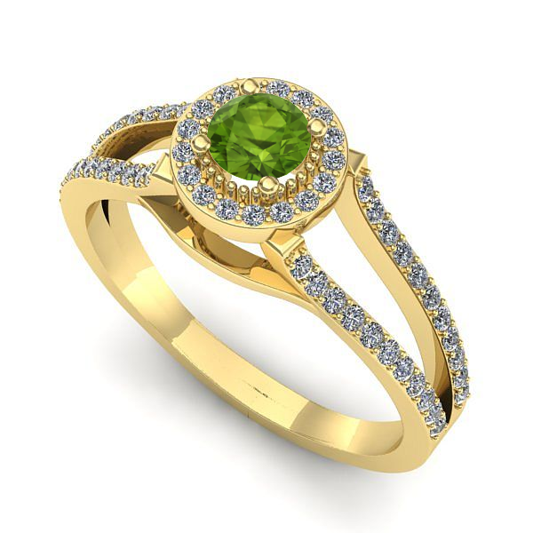 Inel de logodna din aur galben cu peridot